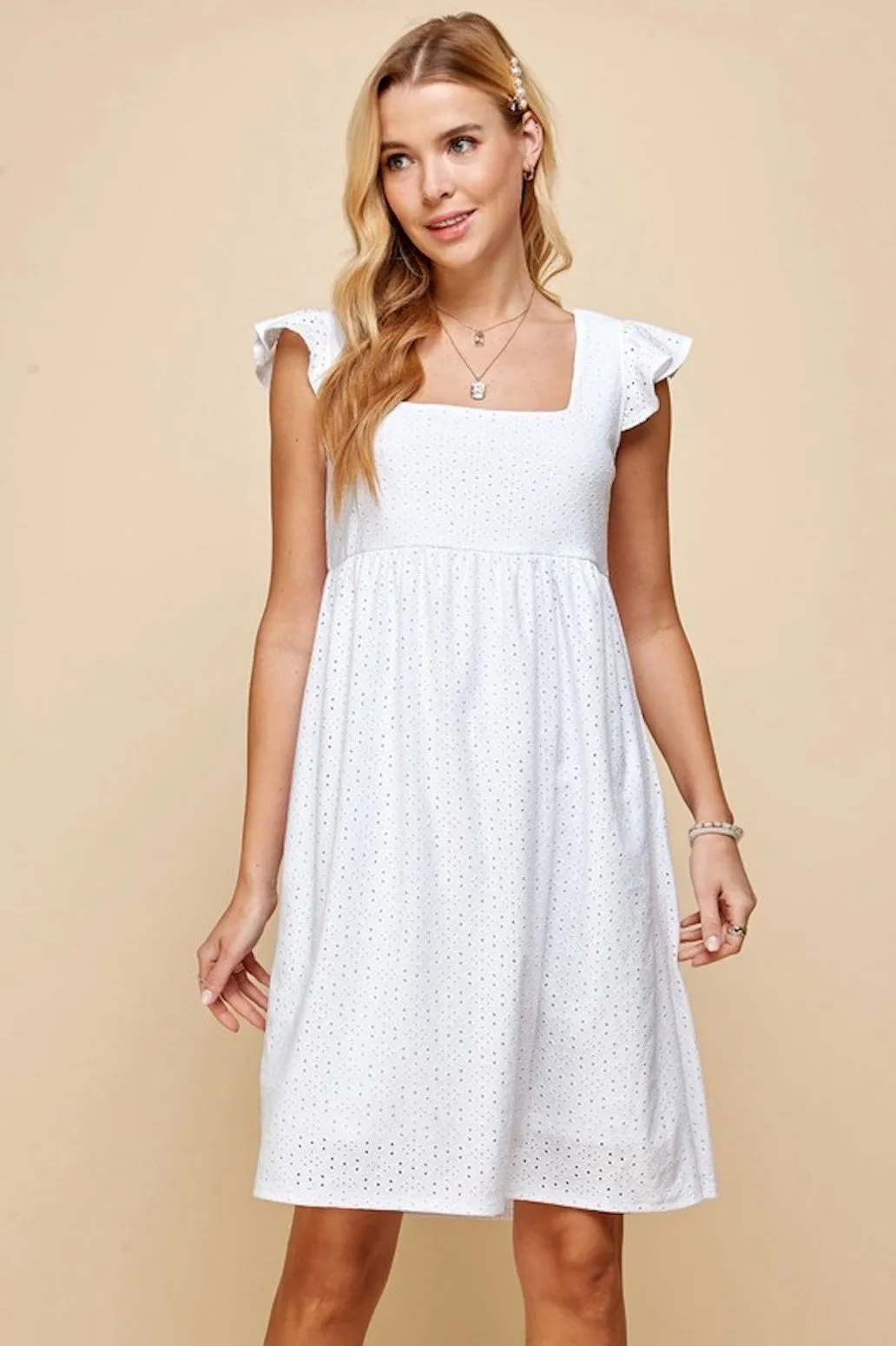 Willow's White Eyelet Dress