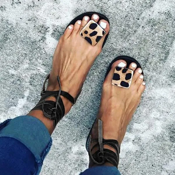 women lace up boho sandals