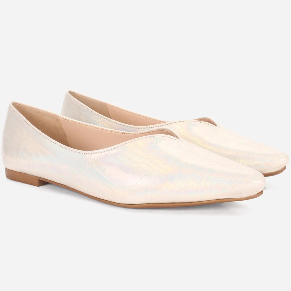 Women's "GLIZ" Pointed Toe Decorated Flat Pumps