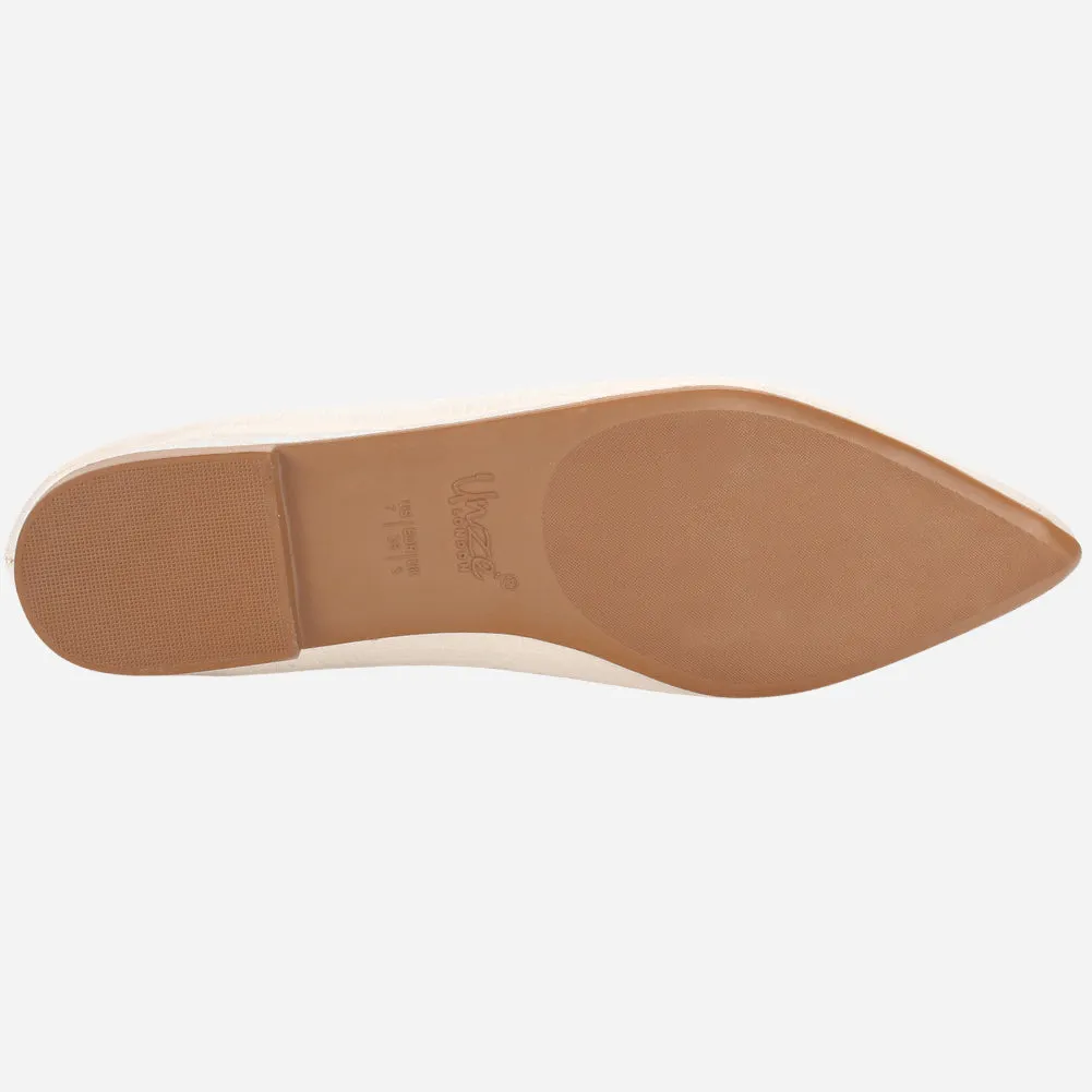 Women's "GLIZ" Pointed Toe Decorated Flat Pumps