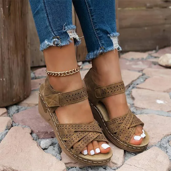 Women's Wear-Resistant Wedge Platform Sandals 15340799C