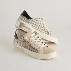 Zina Black Raffia Sneakers